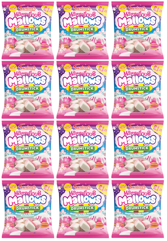 12 X Swizzels Marvellous Mallows Drumstick 100GM
