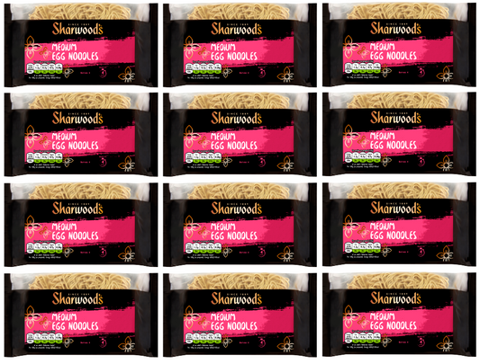 12 x Sharwood Medium Egg Noodles  - 226G