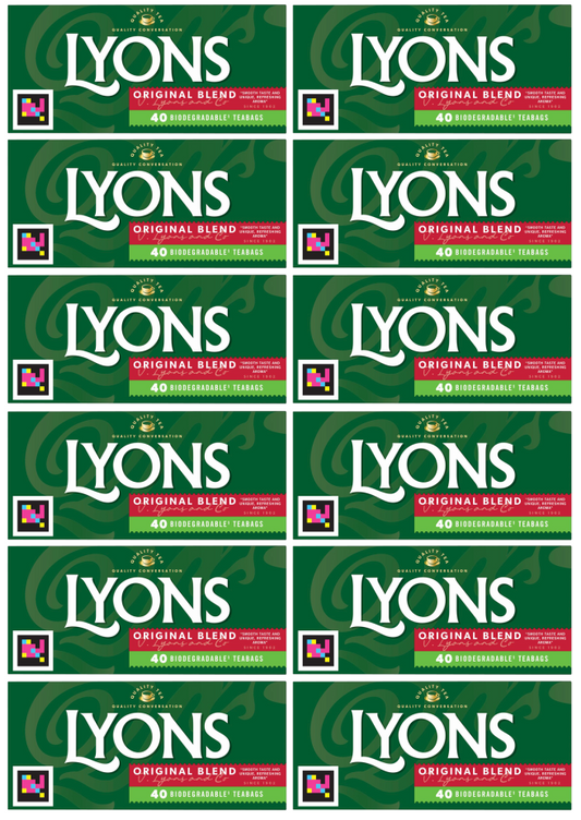 12 x Lyons Tea Original 40's - 116G