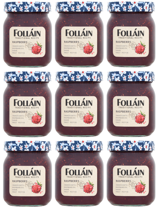 9 x Follain Traditional Recipe Raspberry Jam - 370G