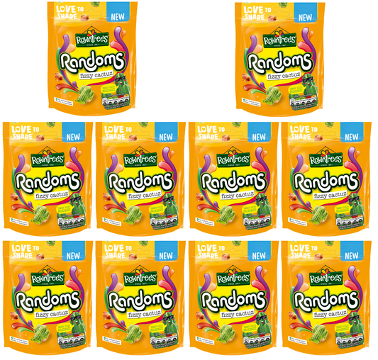 10 x Rowntrees Randoms Fizzy Cactuz Pouch - 130GM