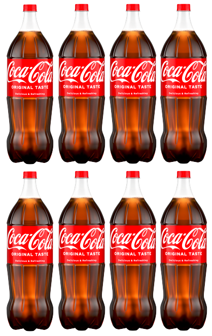 8 x Coca Cola Original Bottle - 2LTR