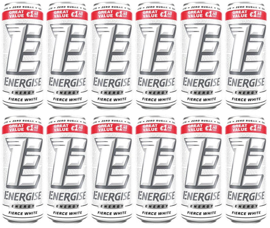 12 x Energise Energy Fierce White 500Ml