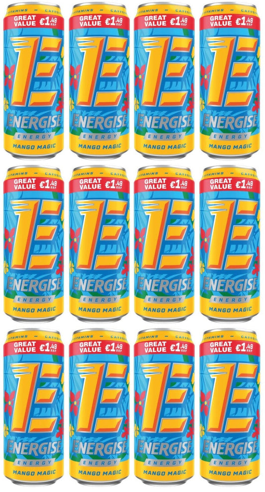 12 x Energise Energy Mango Magic 500Ml