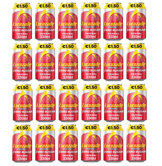 24 x Lucozade Zero Original Can - 330Ml