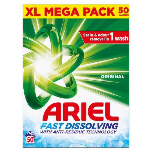 4 x Ariel Powder 50 Wash - 2.75KG