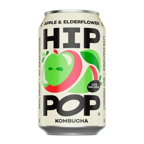 12 x Hip Pop Apple & Elderflower Kombucha - 330ml