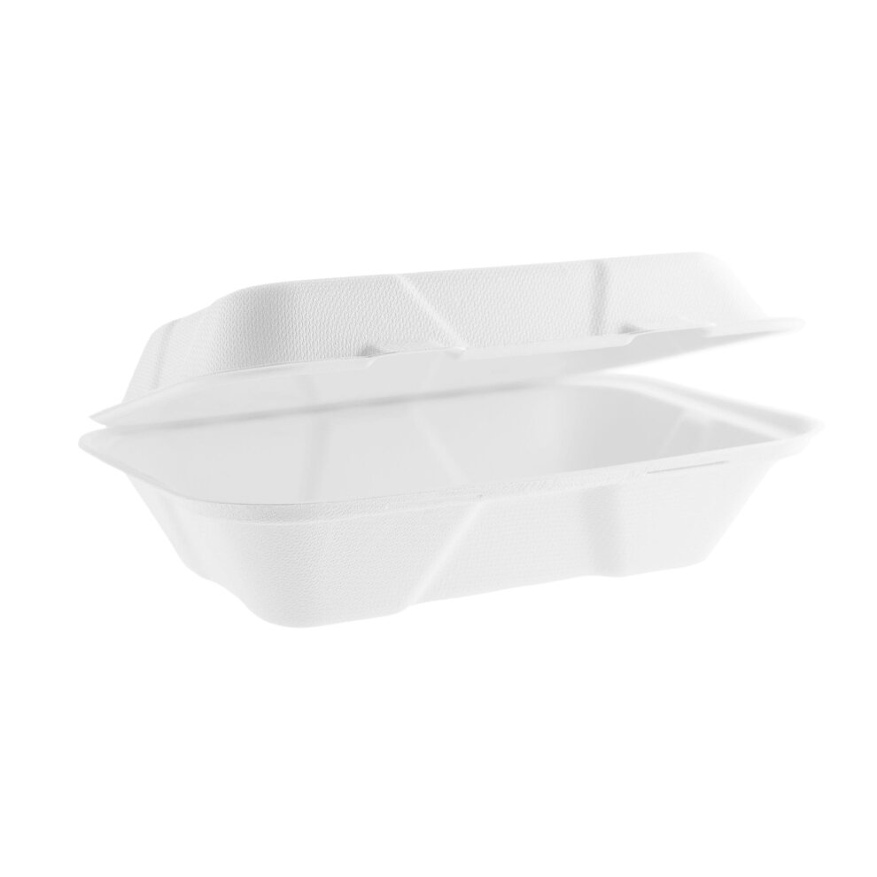 D2E Bagasse Clamshell Food Container 9X6 Inch
