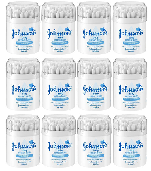 12 x Johnson's Baby Cotton Buds 1200 Pieces