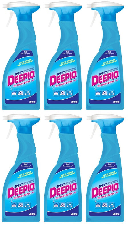 6 x Deepio Professional Kitchen Degreaser Spray 750Ml