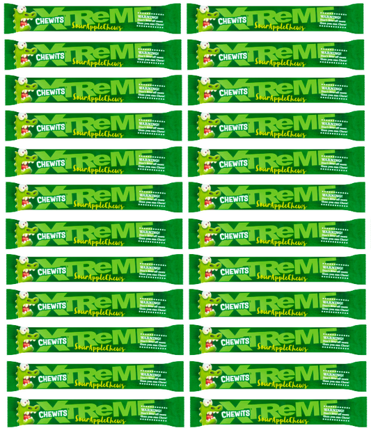 24 x Chewits Xtreme Sour Apple Stick