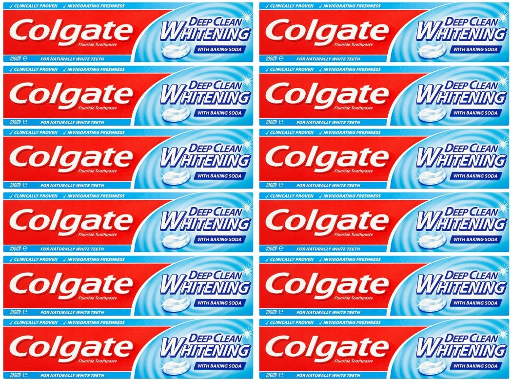 12 x Colgate Deep Clean Whitening Toothpaste With Baking Soda 75Ml