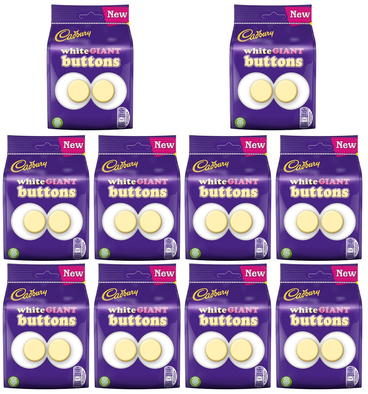 10 x Cadbury White Buttons 110G