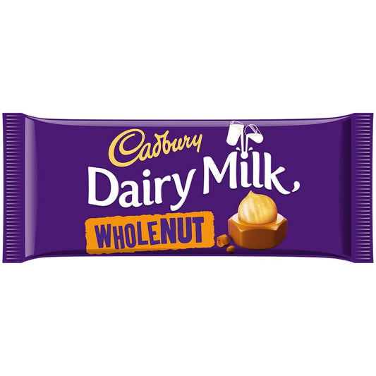 16 x Cadbury Dairy Milk Whole Nut Chocolate Bar 120G