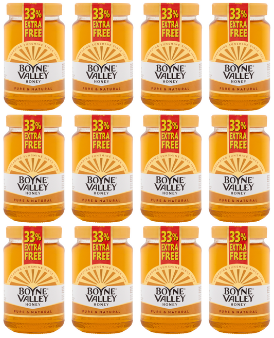 12 x Boyne Valley Honey Jar +33% Extra Free - 454Gm