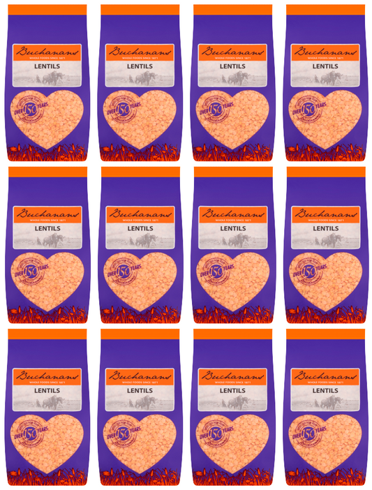 12 x Buchanan Split Red Lentils 500G