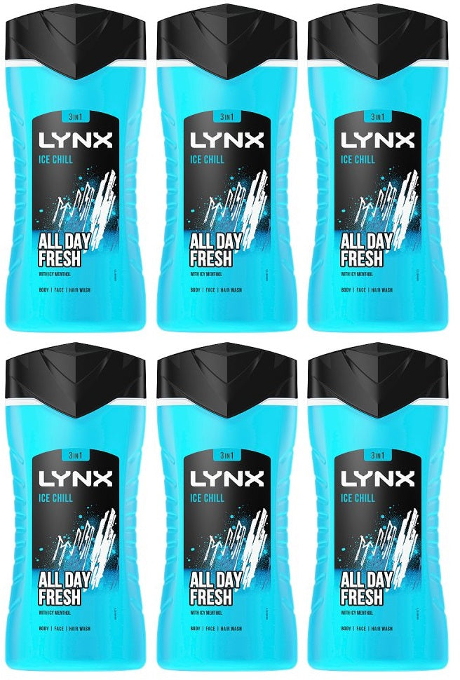 6 x Lynx  Lynx Ice Chill Shower Gel Ice Chill 225 Ml