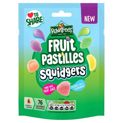 9 x Rowntrees Fruit Pastilles Squidgers Pouch - 120GM