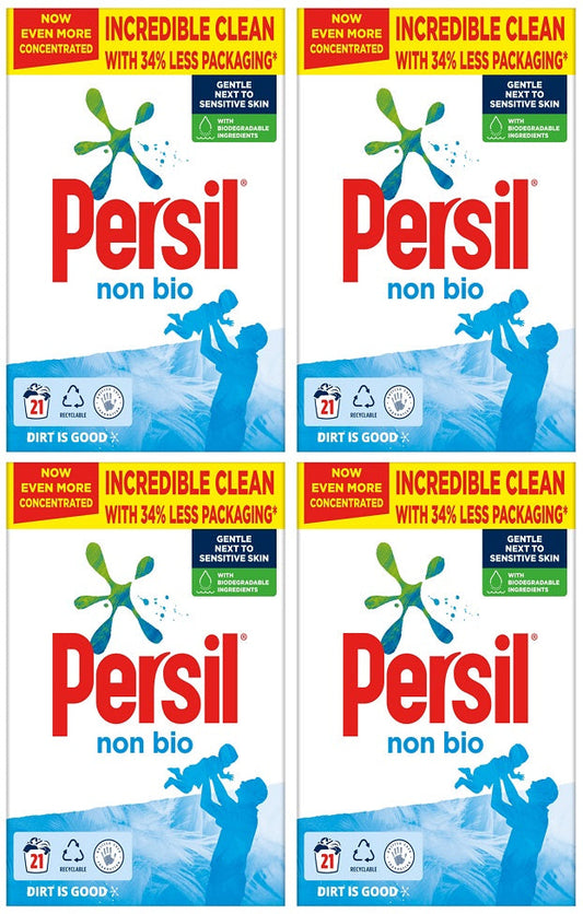 4 x Persil  Washing Powder Non Bio 1.05 Kg (21 Washes)