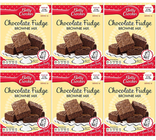 6 x Betty Crocker Chocolate Fudge Brownie Mix 415G