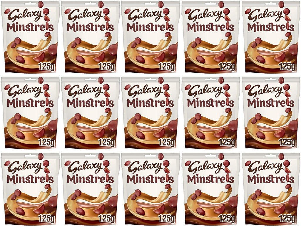 15 x Galaxy Minstrels Milk Chocolate Buttons Pouch Bag 125G