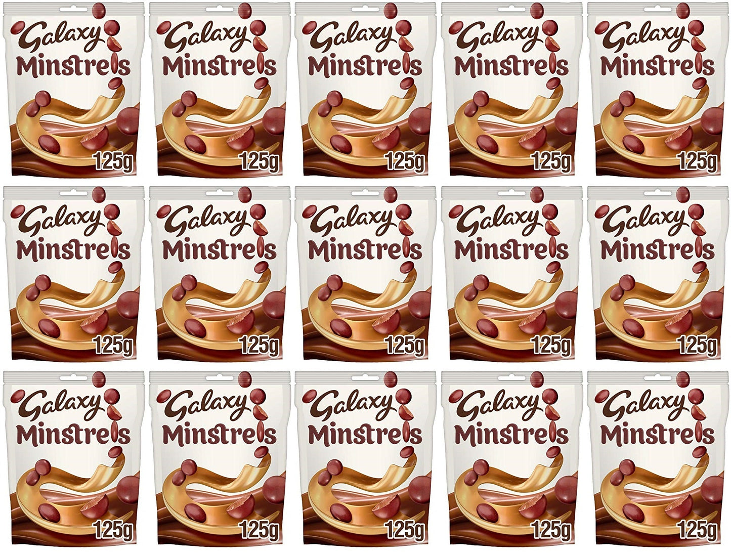 15 x Galaxy Minstrels Milk Chocolate Buttons Pouch Bag 125G