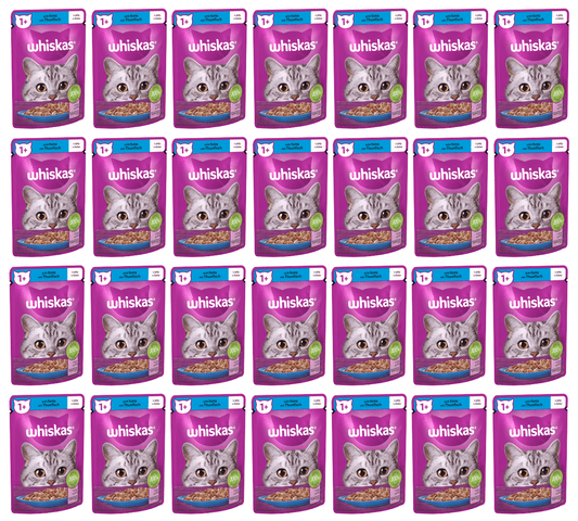 28 x Whiskas Cat 1+ Pouch Tuna & Jelly - 85Gm