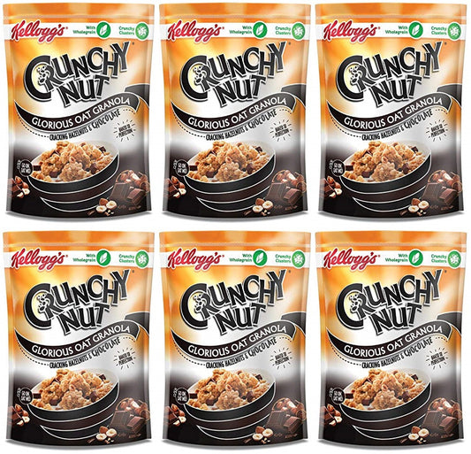 6 x Kellogg's Crunchy Nut Granola Hazelnut & Chocolate 380G