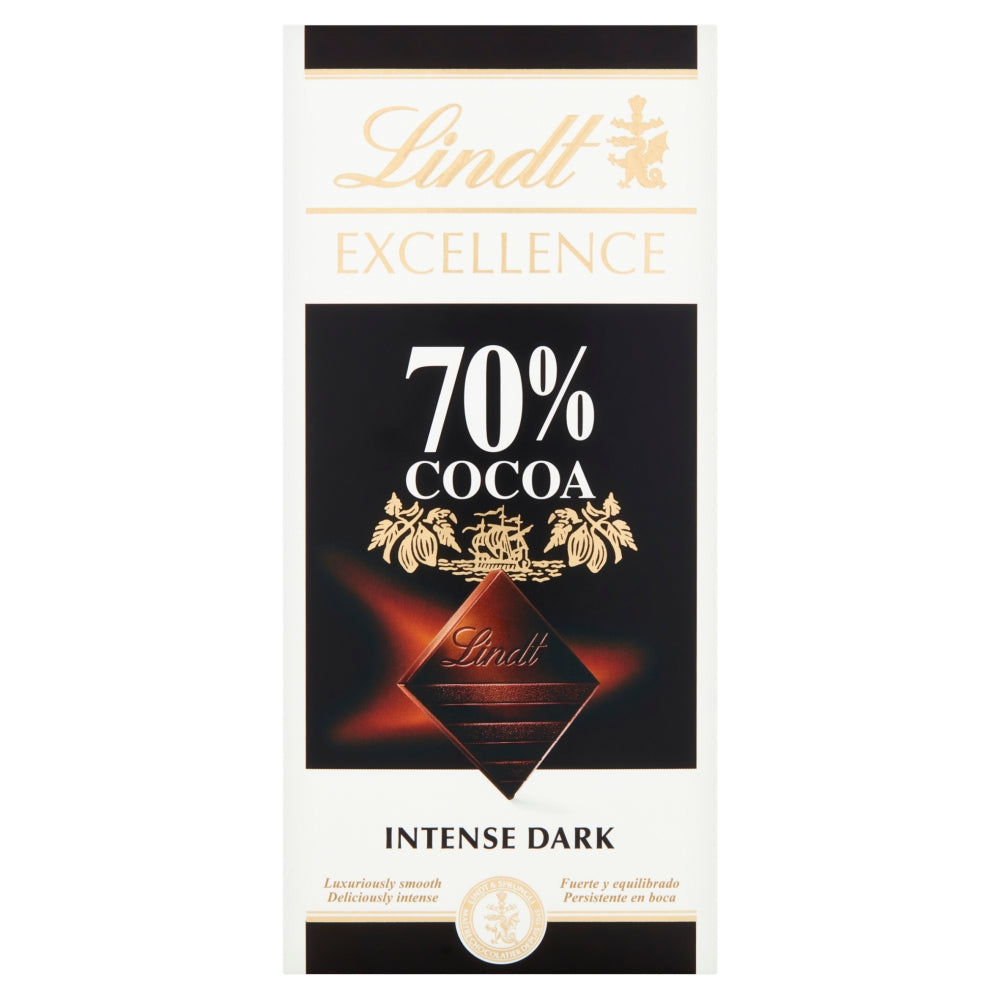 8 x Lindt Excellence 70%  - 100GM