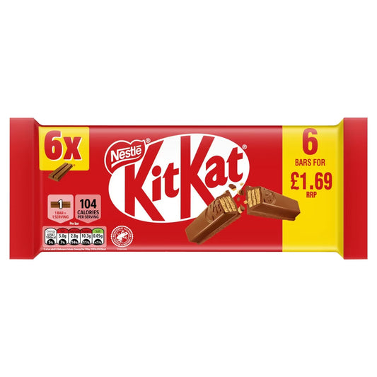 18 x Kit Kat 2 Finger Milk Chocolate 6 Pack - 6PK