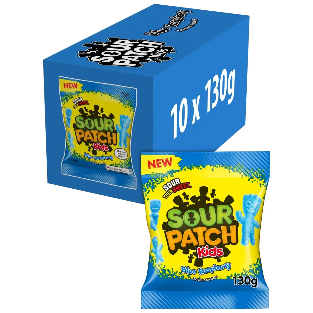 10 x Sour Patch Blue Raspberry Bag - 130GM
