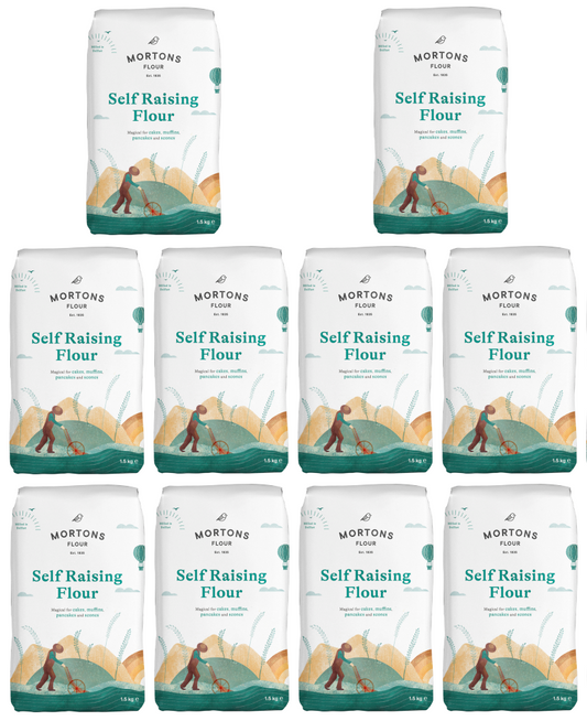 10 x Mortons Self Raising Flour 1.5Kg