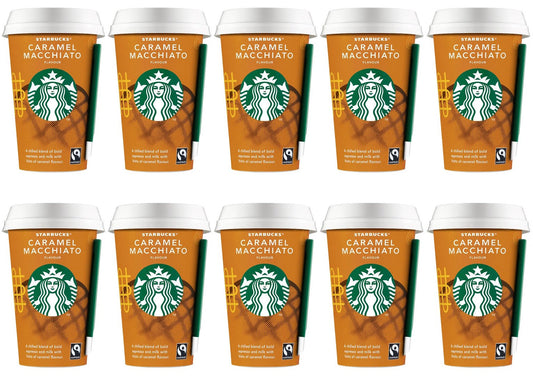 10 x Starbucks Caramel Macchiato Flavour Chilled Coffee 220Ml