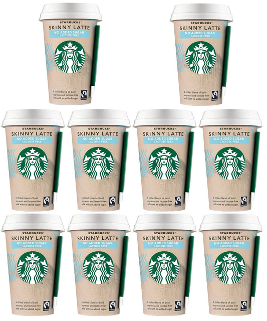 10 x Starbucks Skinny Latte Chilled Coffee 220Ml