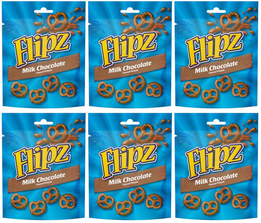 6 x Flipz Pretzels Milk Chocolate Snacks 90G