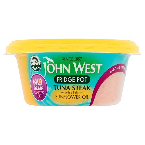 12 x John West No Drain Fridge Pot Tuna Steak With A Little Sunflower Oil 110G