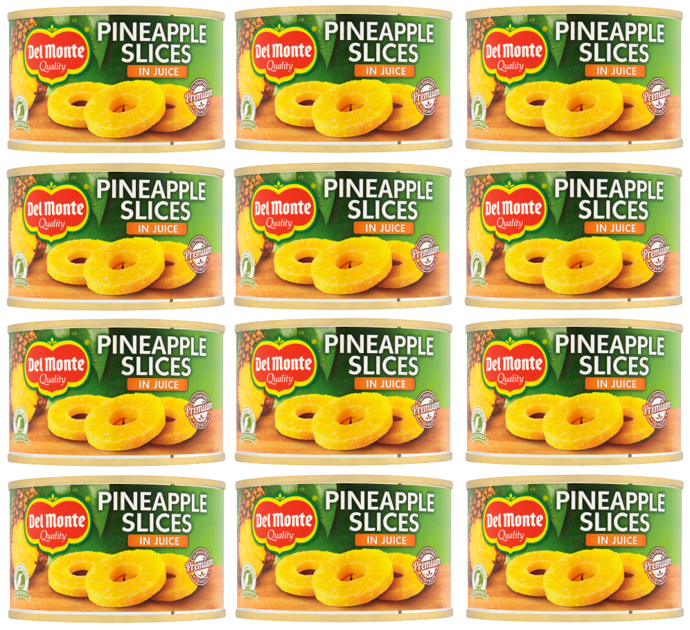 12 x Del Monte Pineapple Slices In Juice 220Gm