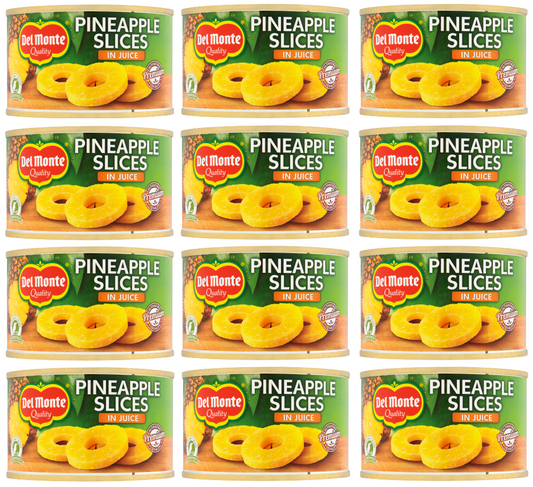 12 x Del Monte Pineapple Slices In Juice 220Gm