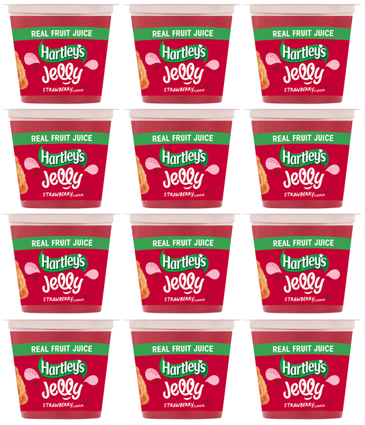 12 x Hartleys Jelly Strawberry Flavour Pots Rte 125Gm