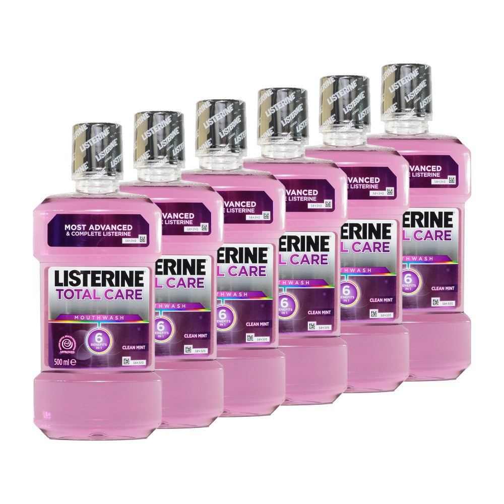 6 x Listerine Total Care 10 In 1 Mouthwash 500Ml
