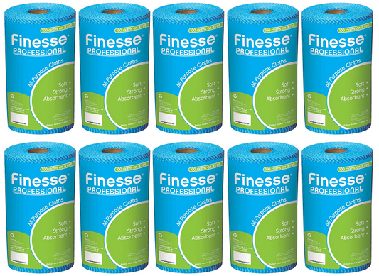 10 x Finesse Professional All Purpose Cloths Blue