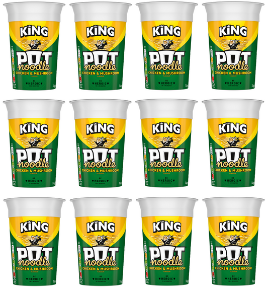 12 x Pot Noodle King Chicken & Mushoom 114G