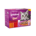 4 x Whiskas Cat 1+ Pouch Jelly Duo Meaty Combos 12 Pack - 12X85Gm