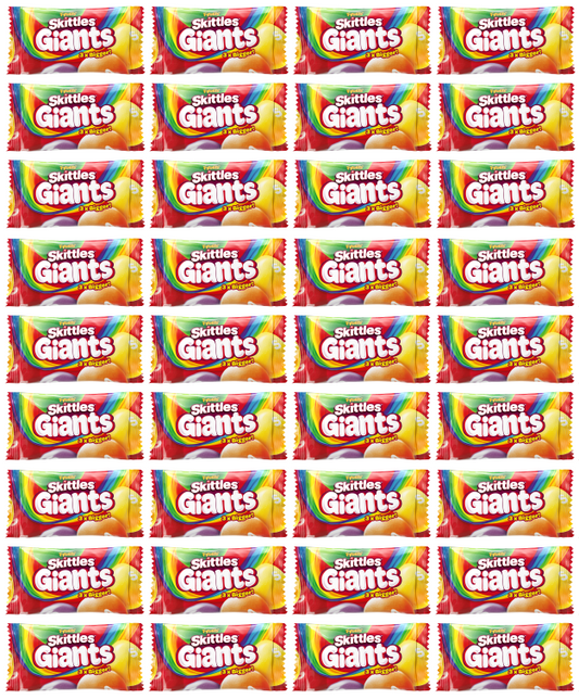 36 x Skittles Giants Fruit Sweets Bag 45Gm