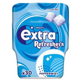 6 x Extra Refreshers Peppermint Sf Chewing Gum 30 Piece