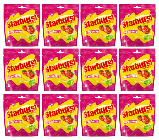 12 X Starburst Strawberry Pouch 138Gm