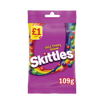 14 x Skittles Wild Berry Flavoured Treat Bag - 109GM