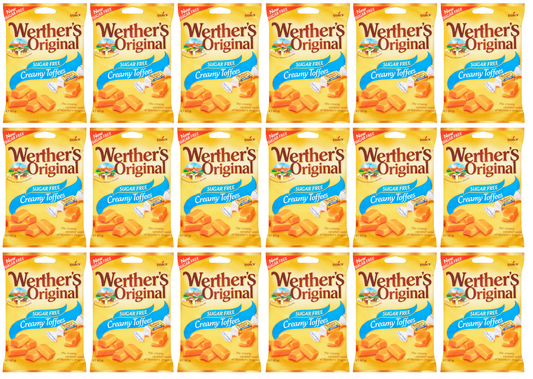 18 x Werthers Original Sugar Free Chewy Toffee Bag 80Gm