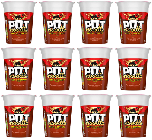 12 x Pot Noodle Beef & Tomato 90Gm