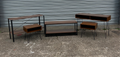5-Piece Industrial Style Furniture Set – Rustic Wood & Metal Finish